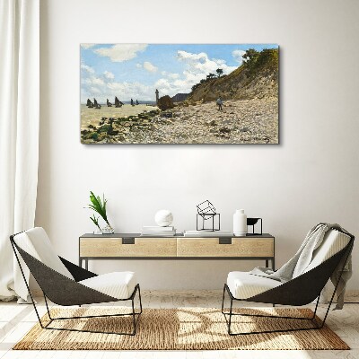 A quiet coast with a lighthouse Print on canvas