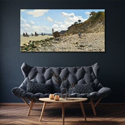 A quiet coast with a lighthouse Print on canvas