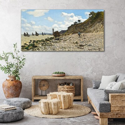A quiet coast with a lighthouse Print on canvas