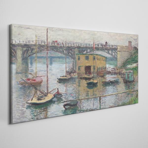 A peaceful port in pastel colors Canvas wall art