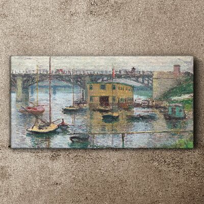 A peaceful port in pastel colors Canvas wall art