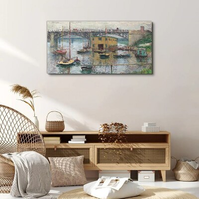 A peaceful port in pastel colors Canvas wall art