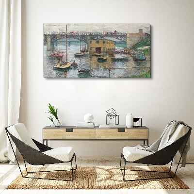 A peaceful port in pastel colors Canvas wall art