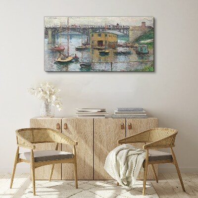 A peaceful port in pastel colors Canvas wall art