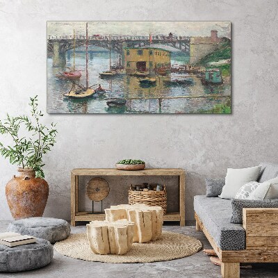 A peaceful port in pastel colors Canvas wall art