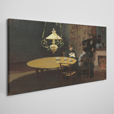 Evening at the table Canvas wall art