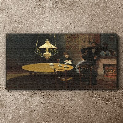 Evening at the table Canvas wall art