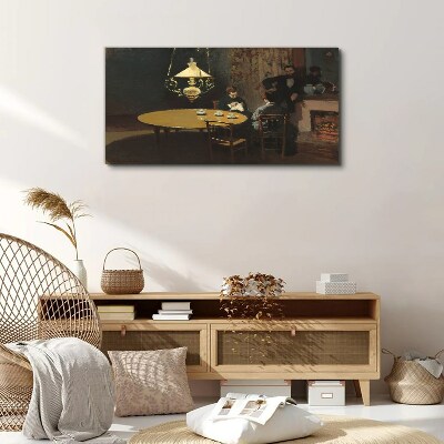 Evening at the table Canvas wall art
