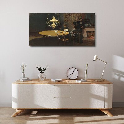 Evening at the table Canvas wall art