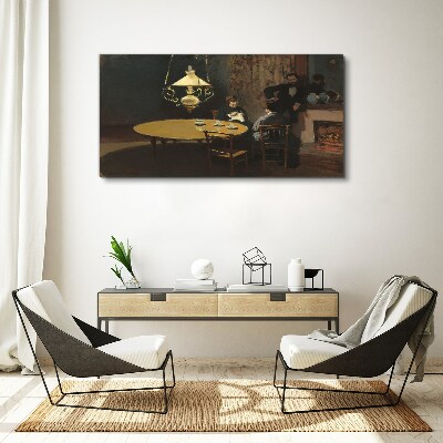 Evening at the table Canvas wall art