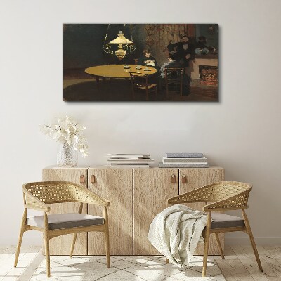 Evening at the table Canvas wall art