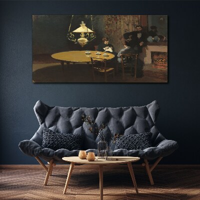 Evening at the table Canvas wall art