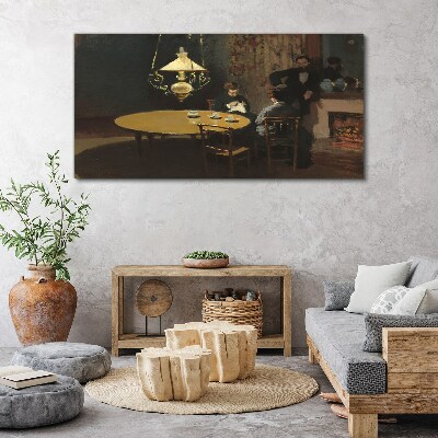 Evening at the table Canvas wall art