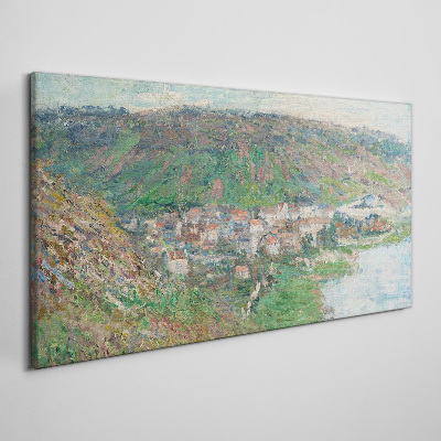 Spring landscape by the river Print on canvas