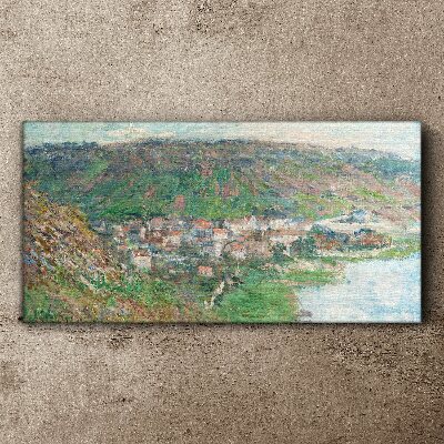 Spring landscape by the river Print on canvas