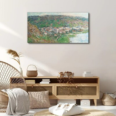 Spring landscape by the river Print on canvas
