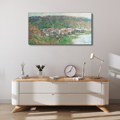 Spring landscape by the river Print on canvas