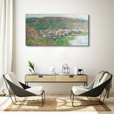 Spring landscape by the river Print on canvas