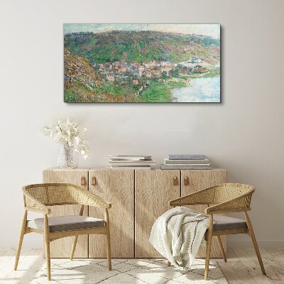 Spring landscape by the river Print on canvas