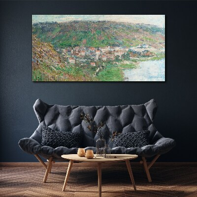 Spring landscape by the river Print on canvas