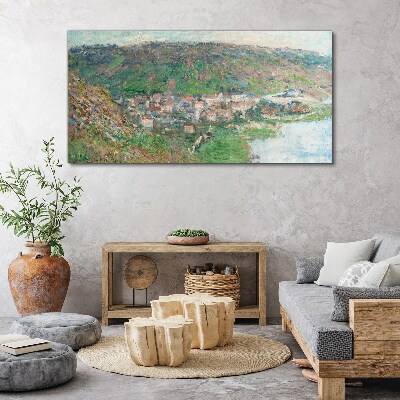 Spring landscape by the river Print on canvas