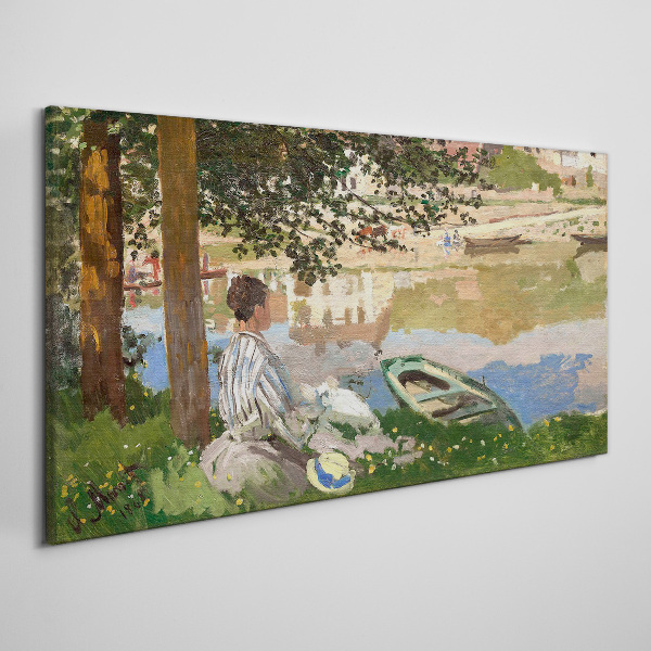 A quiet river bank Canvas wall art