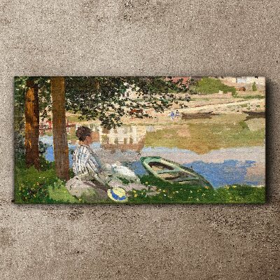 A quiet river bank Canvas wall art