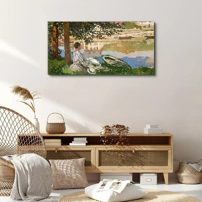 A quiet river bank Canvas wall art