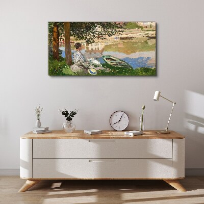A quiet river bank Canvas wall art