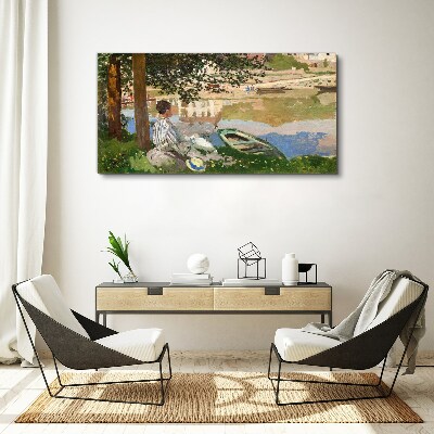 A quiet river bank Canvas wall art
