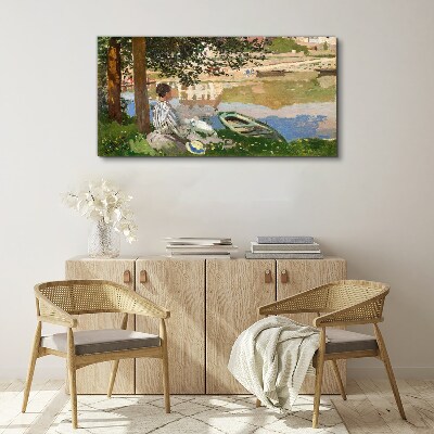 A quiet river bank Canvas wall art
