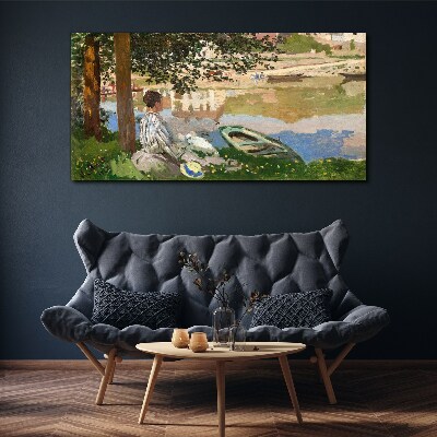 A quiet river bank Canvas wall art