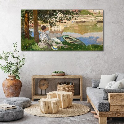 A quiet river bank Canvas wall art