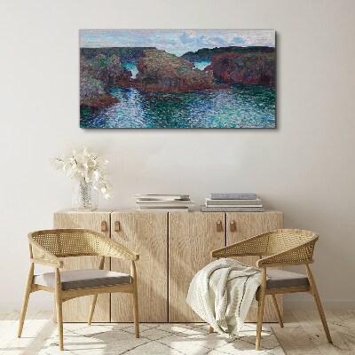Sea cliffs in daylight Print on canvas