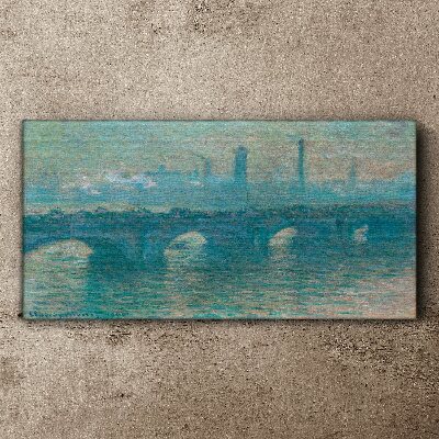 London Bridges in the Fog Canvas wall art