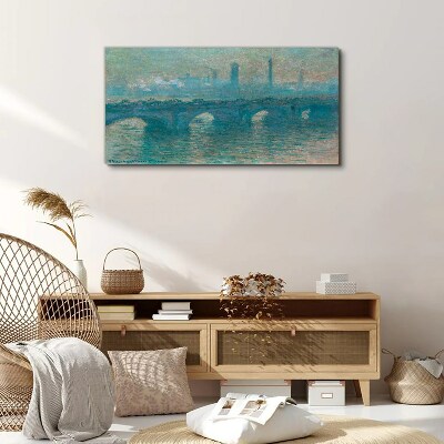 London Bridges in the Fog Canvas wall art