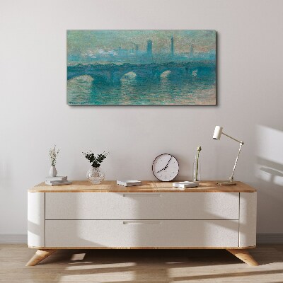 London Bridges in the Fog Canvas wall art