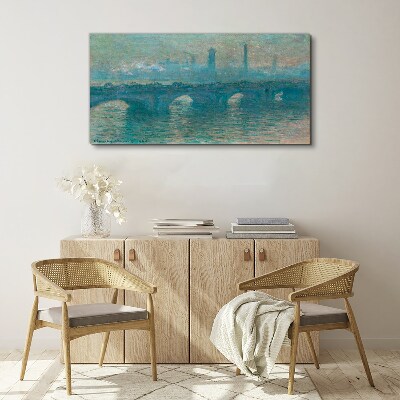 London Bridges in the Fog Canvas wall art