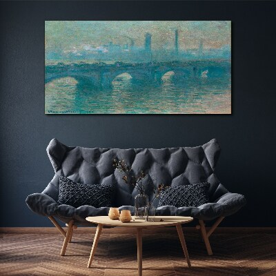 London Bridges in the Fog Canvas wall art