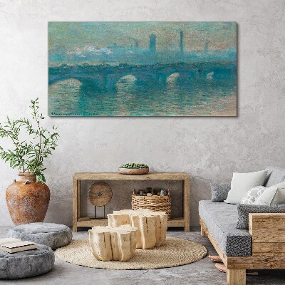 London Bridges in the Fog Canvas wall art