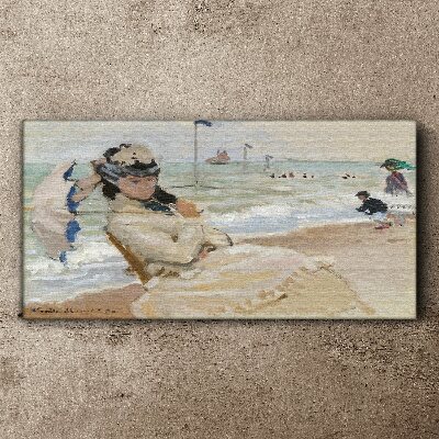 Camille monet trouville beach Canvas print