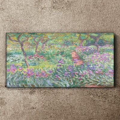 Flower garden in the spring sun Canvas wall art