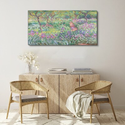 Flower garden in the spring sun Canvas wall art