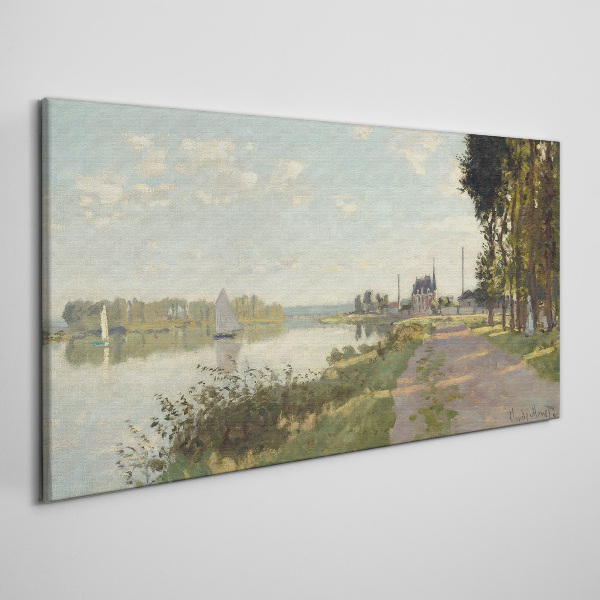 A peaceful landscape by the river Print on canvas