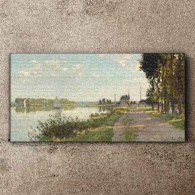 A peaceful landscape by the river Print on canvas