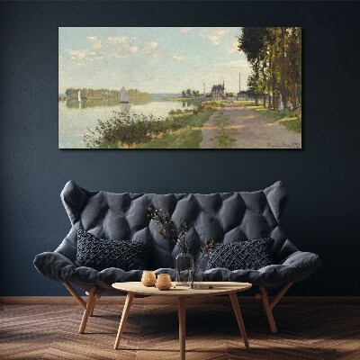 A peaceful landscape by the river Print on canvas