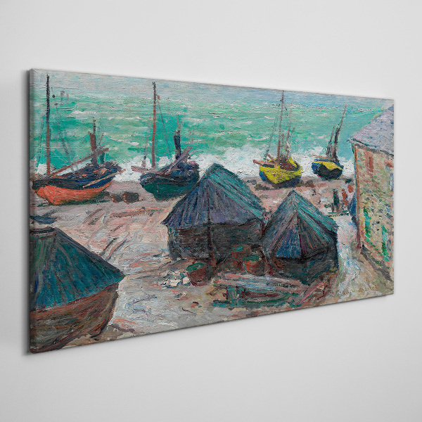 Sea port with boats Canvas wall art