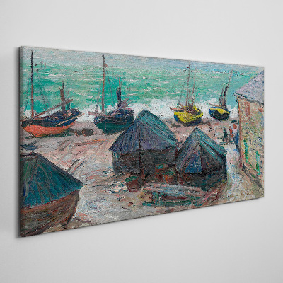 Sea port with boats Canvas wall art