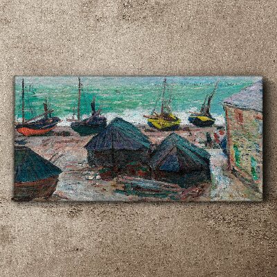 Sea port with boats Canvas wall art