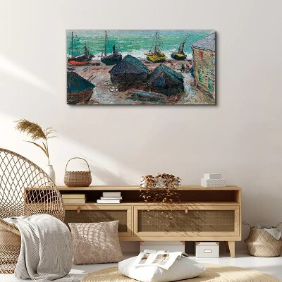 Sea port with boats Canvas wall art